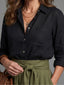 Vera | Two Piece Set Black Blouse Olive Green Midi Skirt